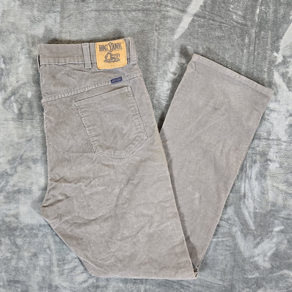 Vintage Big Yank Gray Corduroy Pants Size 38x34